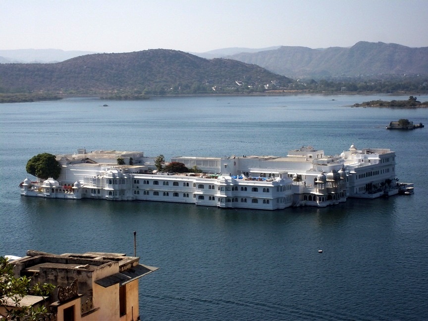 Lake Palace visible from City Palace Udaipur